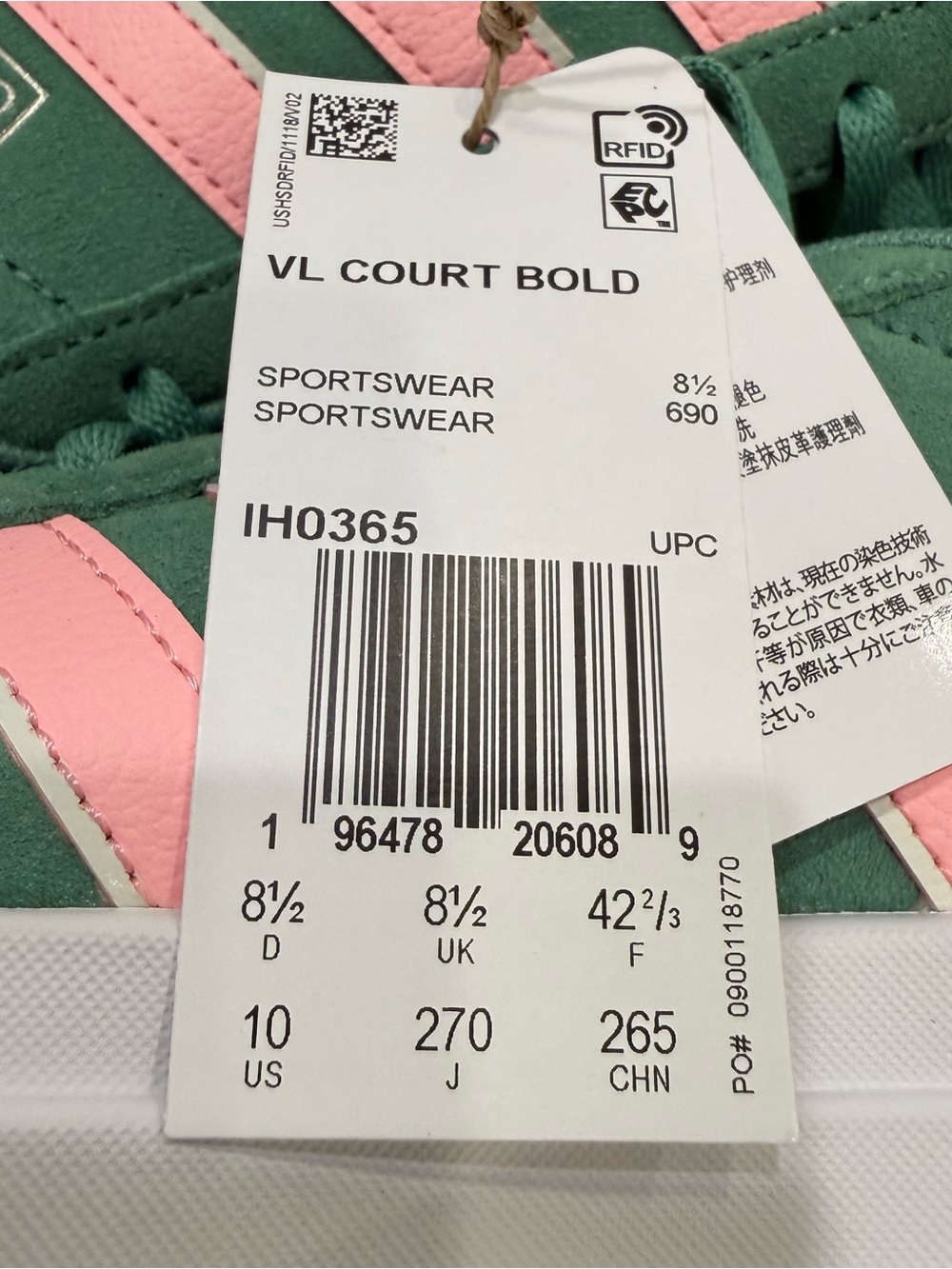adidas Green Sneakers with Pink Three-Stripes Platform - Picture 10 of 10